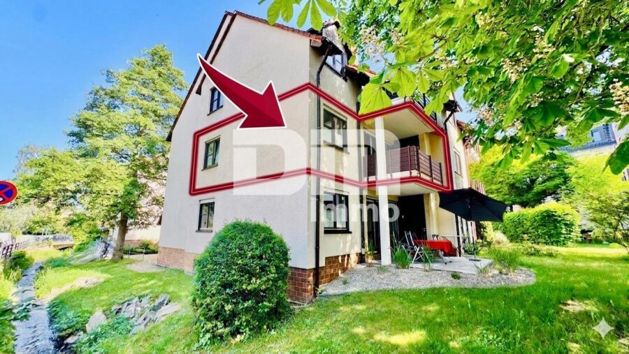 (R)eserviert!Stilvolle 3-Zimmerwohnung inkl. Balkon + TG Stellplatz nahe Rammelsberg - Sitenansicht / Bachlauf / Gartenbereich